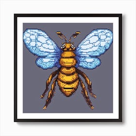 Bee Pixel Art Art Print