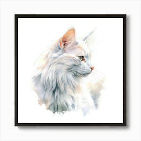 Turkish Angora Cat Portrait 3 Art Print