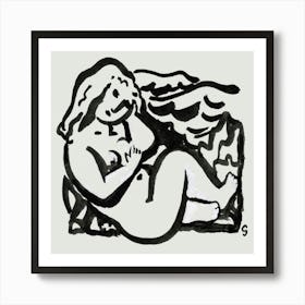 Seated Female Nude (Ca Art Print