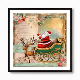 Santa Claus In Sleigh 1 Póster