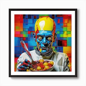 Man With A Bowl Of Food 1 Art Print