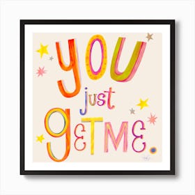 You Just Get Me Cream Square Art Print