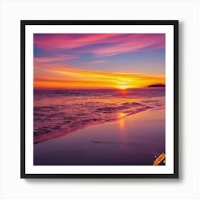 Sunset At The Beach 3 Art Print