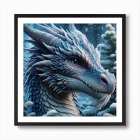 Dragon In The Snow 1 Art Print