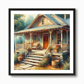 Cottage In The Country Art Print