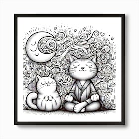 Feline Cat Creative Artwork Illustration 171 Art Print