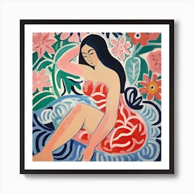 Woman In A Red Dress, The Matisse Inspired Art Collection Art Print