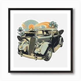 Drawing Of A Classic Sports Car 3 Art Print