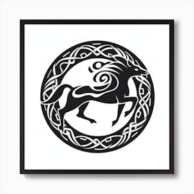Horse In Celtic Circle Art Print