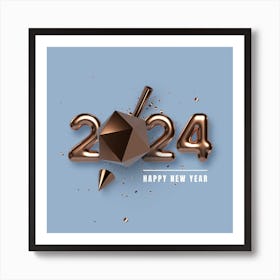Happy New Year 2024 Art Print