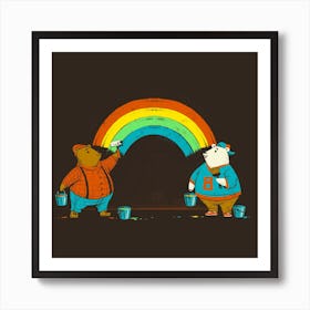 Love Is Love Rainbow Bear Square Art Print