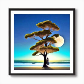 Lone Tree On The Beach 2 Art Print