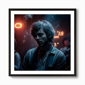 A Dramatic Portrait Of A Musician With A Melanchol Art Print