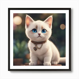 Cute Kitten With Blue Eyes 2 Art Print