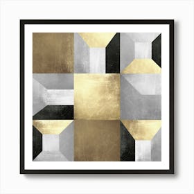 Golden geometry 12 Art Print