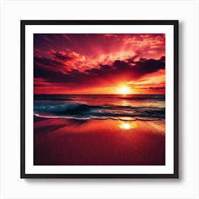 Sunset On The Beach 355 Art Print