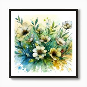 Watercolor Flowers Art Print