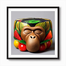 Fruit make monkey face 1 Art Print