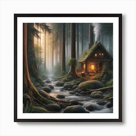 Cabin In The Woods Art Print