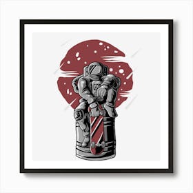 Astronaut With Skateboard Art Print