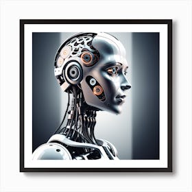 Portrait Of Female Robot 1 Art Print