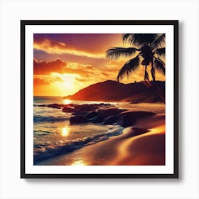 Sunset On The Beach 236 Art Print