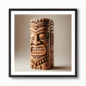 Tiki Face wooden statue Art Print