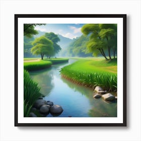 River In The Forest 21 Art Print