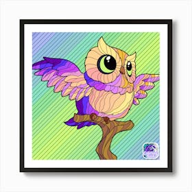 Owl Coloring Page Art Print