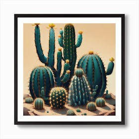 Cacti Family Portrait Art Print