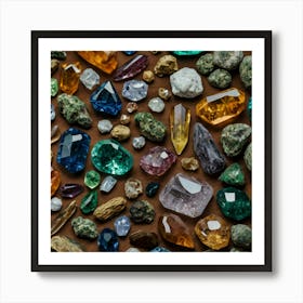 Colorful Gemstones Art Print