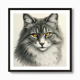 Cat With Orange Eyes Poster