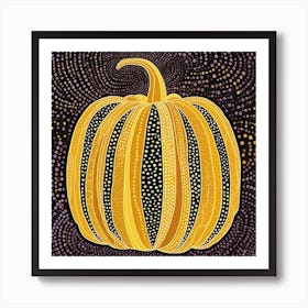 Yayoi Kusama Inspired Pumpkin Black And Yellow 1 Art Print