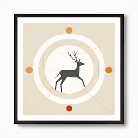 Deer In A Circle Art Print