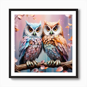 Owls 3 Art Print