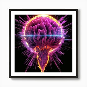 Plasma Explosion Glitch Art 10 Art Print