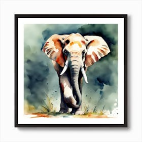 Elephant Watercolor Painting Art Print