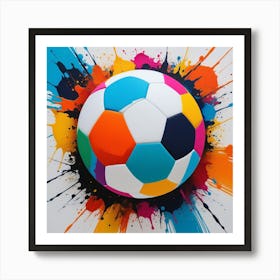 Pelota Con Explosion De Colores Art Print