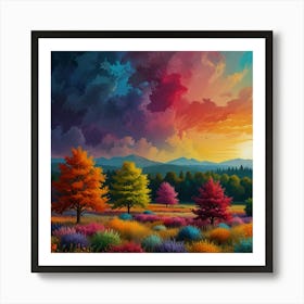 Colorful Nature Painting Art Print 1 2 Art Print