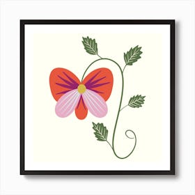 Whimsical Pansy Square Art Print