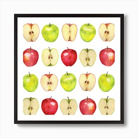 Repeat Pattern Apple Square Art Print