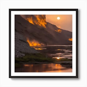 Sunrise Over Iceland Art Print