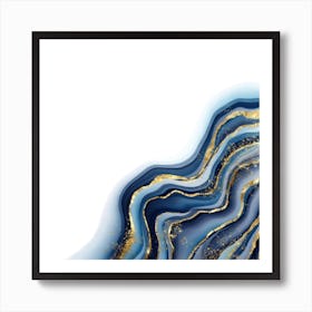 Sparkling Blue Agate Texture 11 Art Print