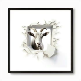 Goat In A Hole 1 Art Print