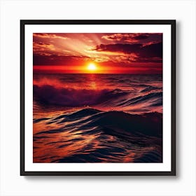 Sunset Over The Ocean 99 Art Print