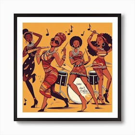 African Dancers Art Print