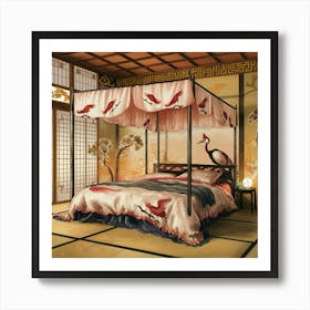 A Stunning Illustrated Painting Depicting A Bedroo Ggxj2wy9sdgdjkq6ssot5a Kqc Dxdkrqwe59vhq2q3aa Art Print