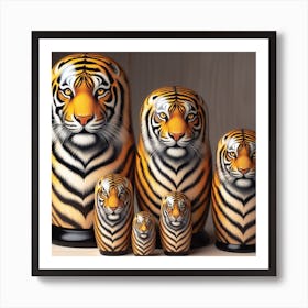 Tiger Nesting Dolls 1 Art Print