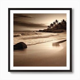 Sepia Beach 1 Art Print