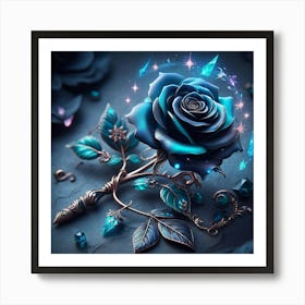 Blue Rose 1 Art Print